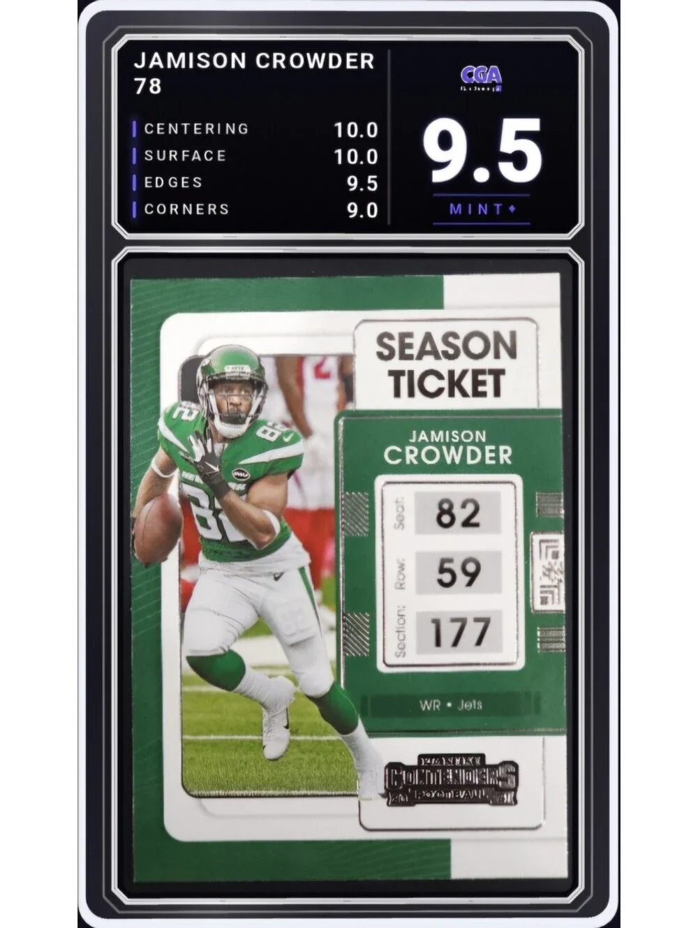 2021 Panini Contenders #78 Jamison Crowder New York Jets - CGA 9.5 Digital Grade